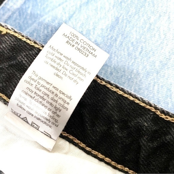 Pacsun 27 90s Boyfriend High Rise Jeans Blue Black Two Tone Paneled Straight Leg - Picture 9 of 12